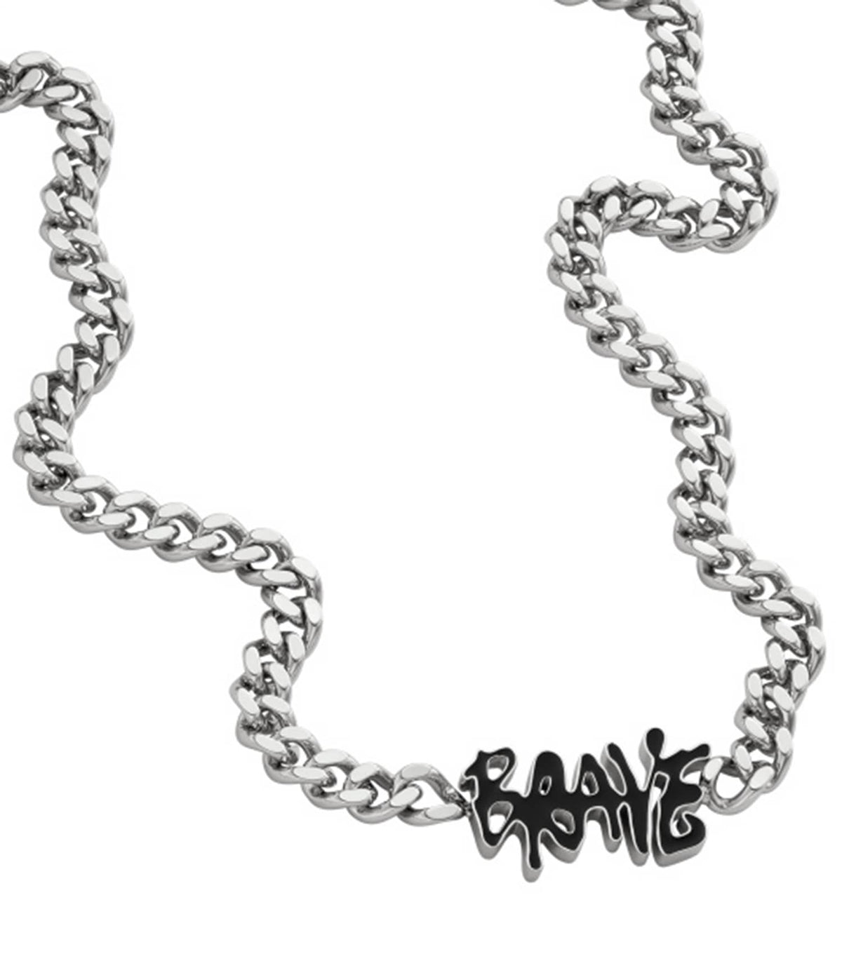 Men Na Necklace Silver Stainless Steel