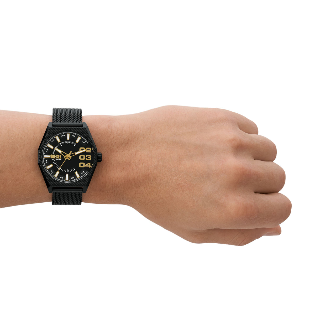 Diesel Scraper Stainless Steel 43mm Black Dial Bracelet