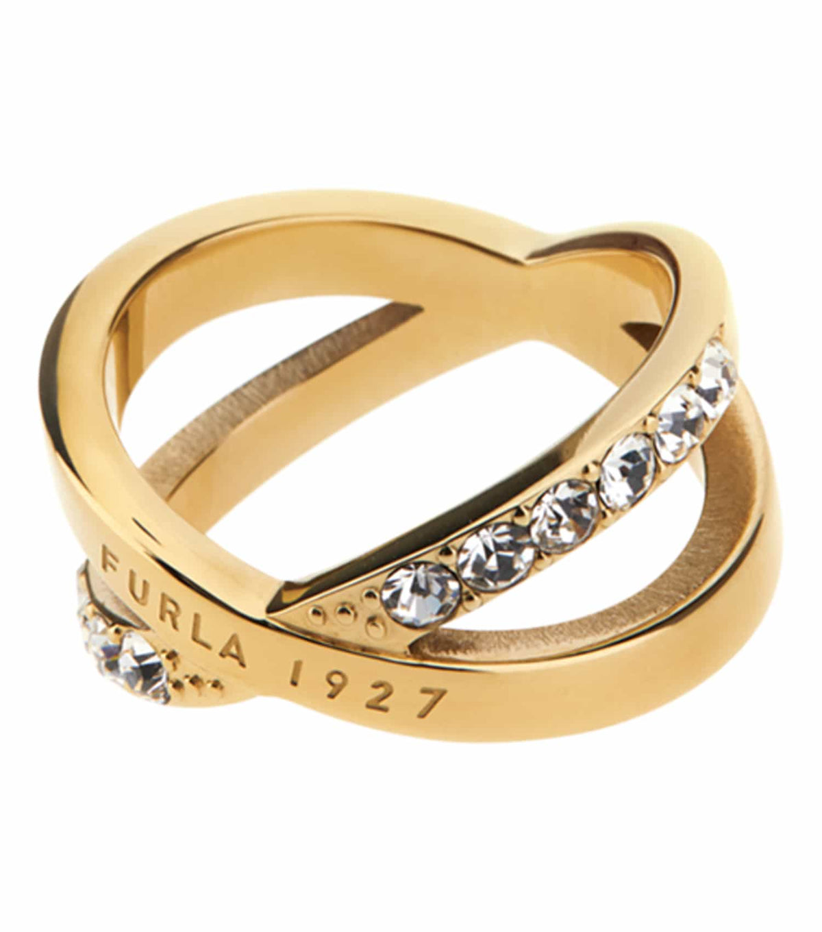 Women 1927 Ring Gold Stainless steel & crystals 56mm / Gold