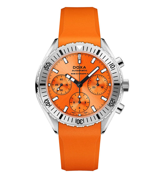 DOXA SUB 200 C-Graph II Professional 42mm Automatic Orange Dial Orange Rubber Strap