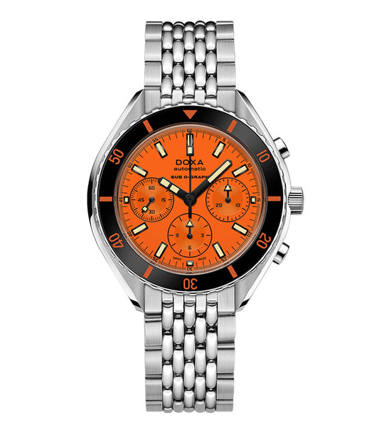 DOXA SUB 200 C-Graph Professional 45mm Automatic Orange Dial Steel Bracelet