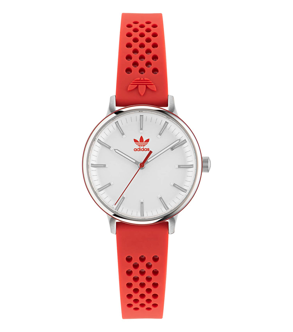 SST Case White Dial Red Silicone Strap
