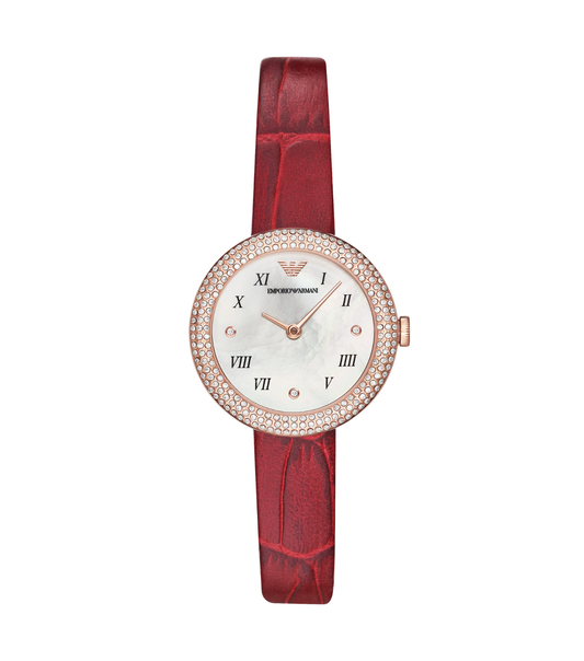 Emporio Armani Rosa Stainless Steel 30mm White Dial Strap