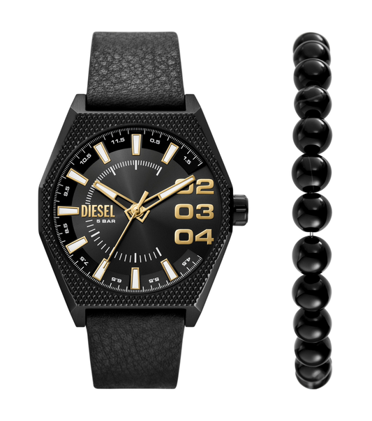Diesel Scraper Stainless Steel 43 Mm Black Dial Strap