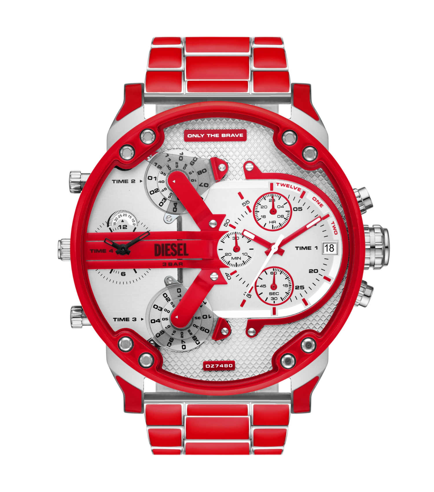 Diesel Mr. Daddy 2.0 Stainless Steel 57mm Silver Dial Bracelet