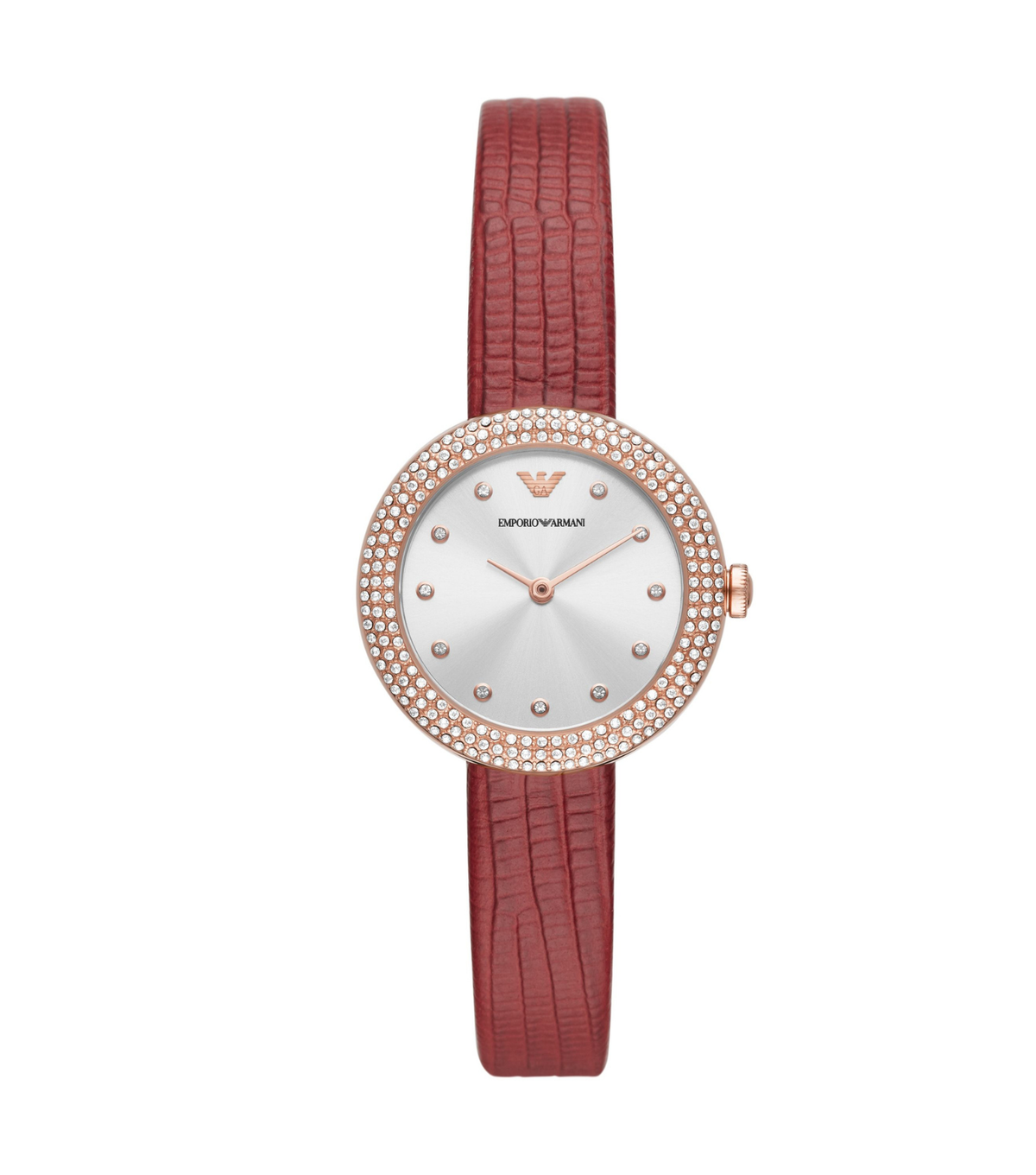 Emporio Armani Rosa Stainless Steel 30mm Silver Dial Strap