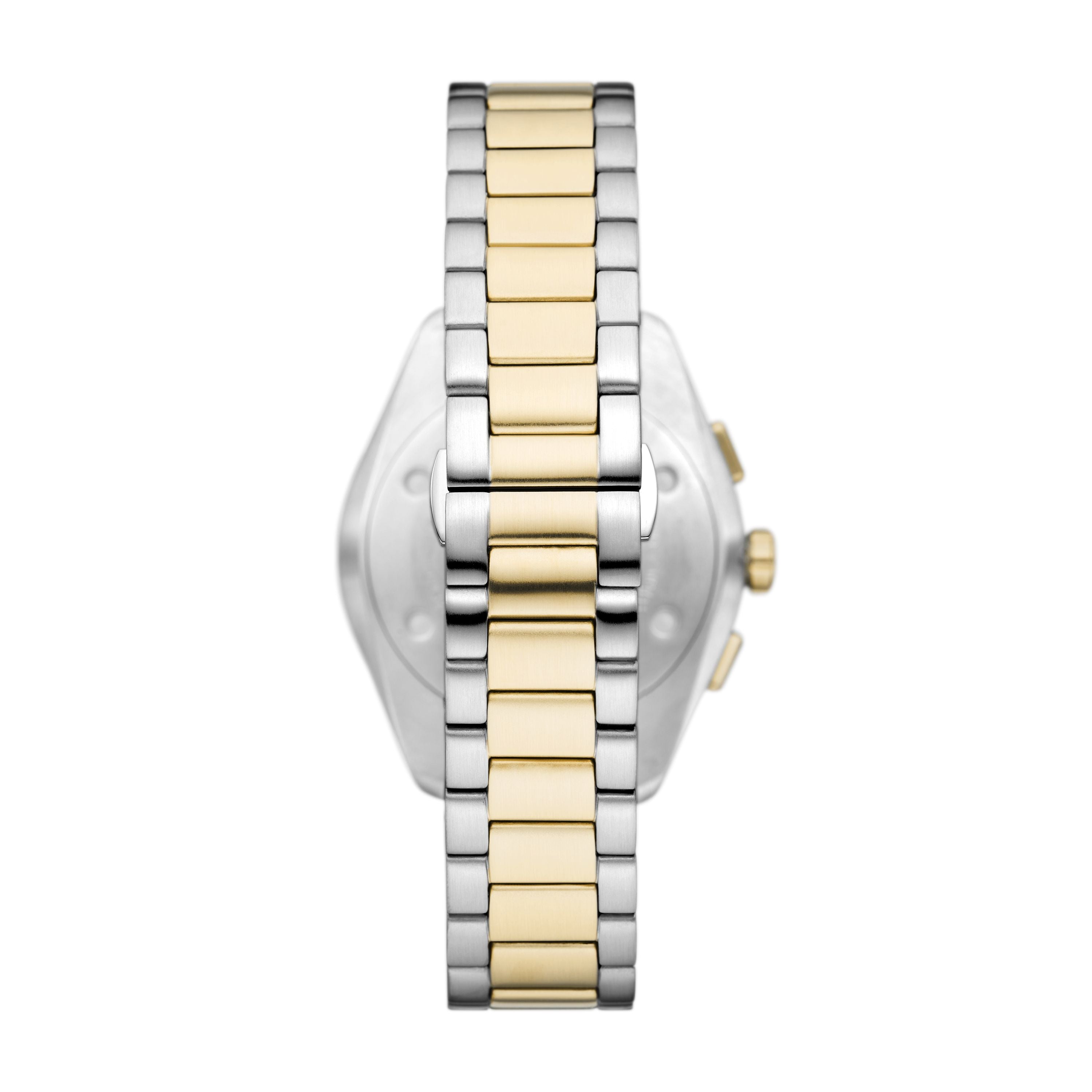 Emporio Armani Claudio Stainless Steel 43 Mm Beige Gold Dial Bracelet