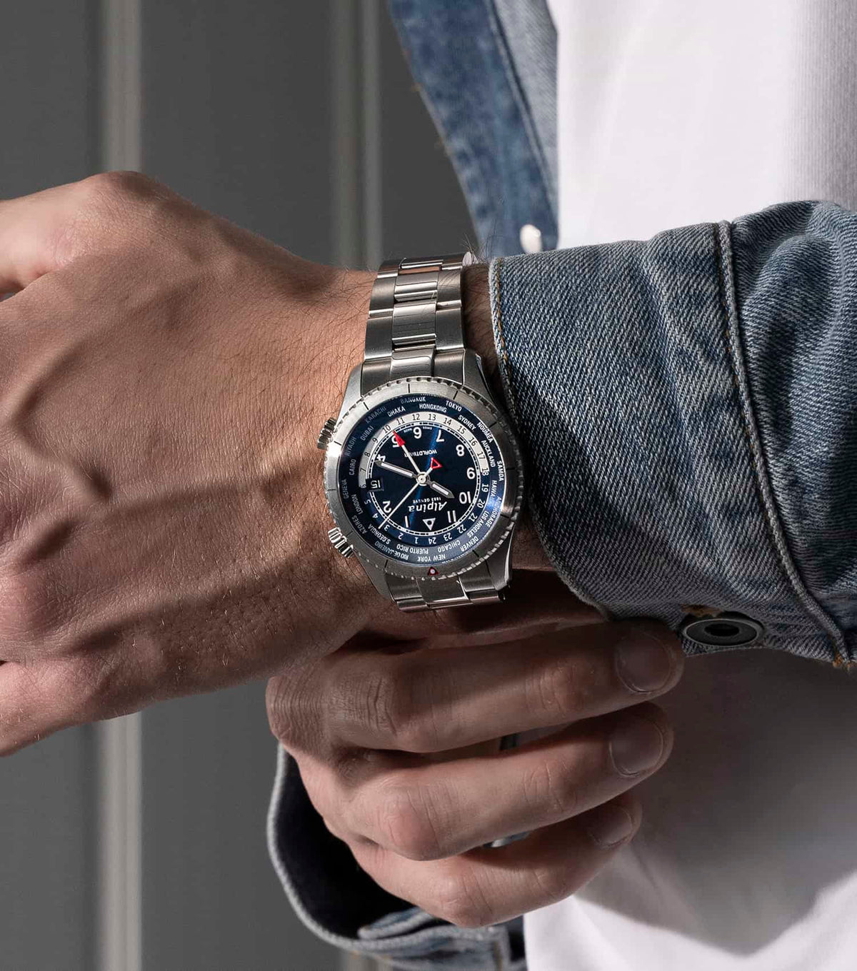 Startimer Pilot Quartz Worldtimer Watch Men