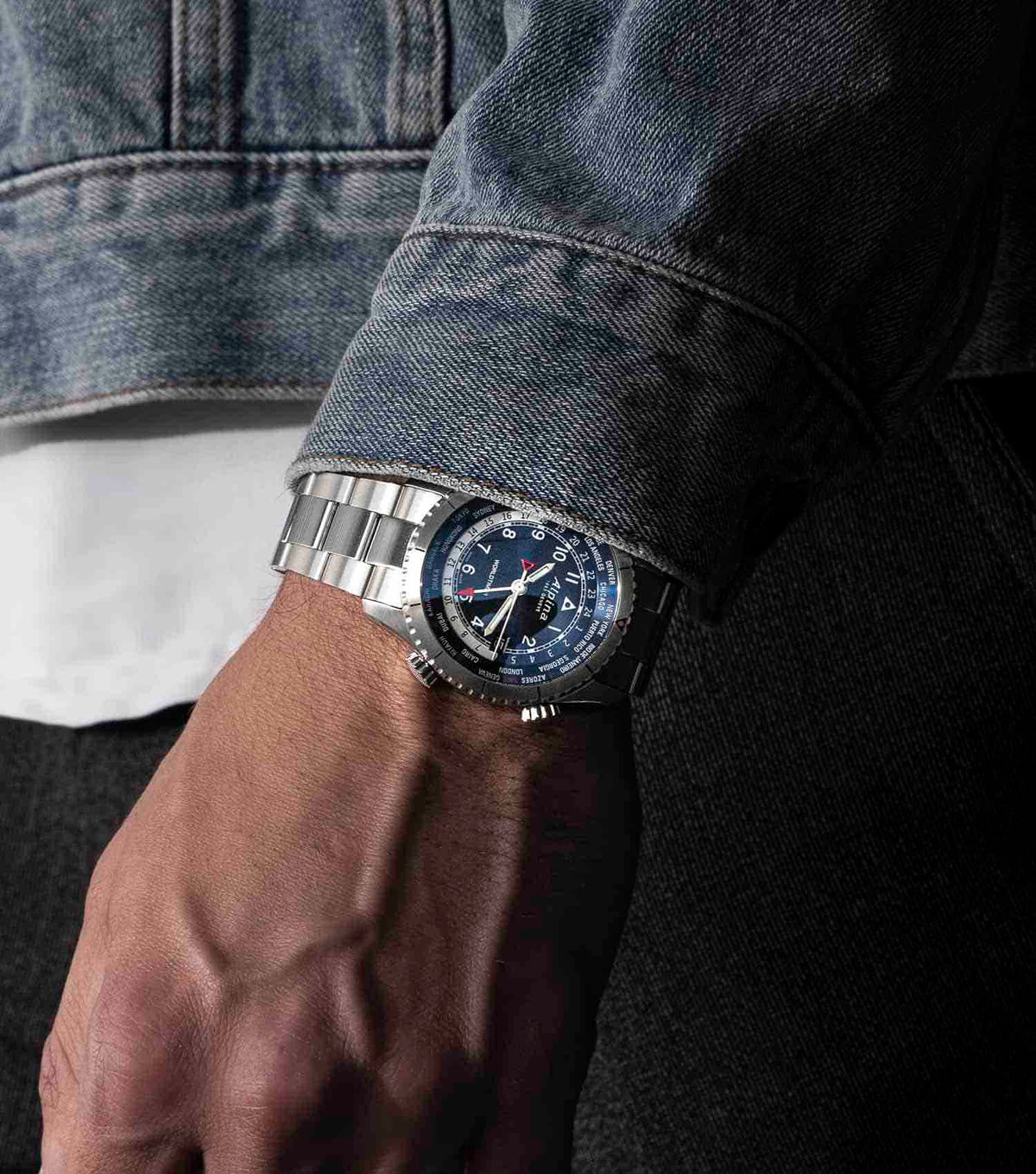 Startimer Pilot Quartz Worldtimer Watch Men