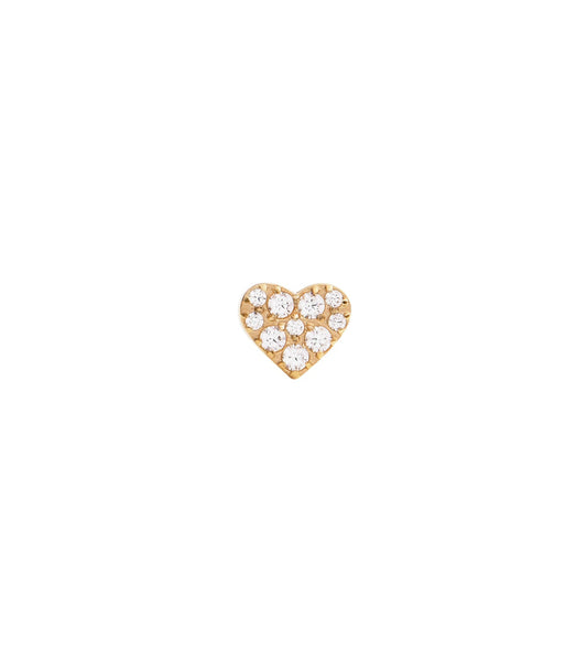 Daniel Wellington silver hoop earring, front angle, showcasing a subtle crystal accent against a soft wooden background.