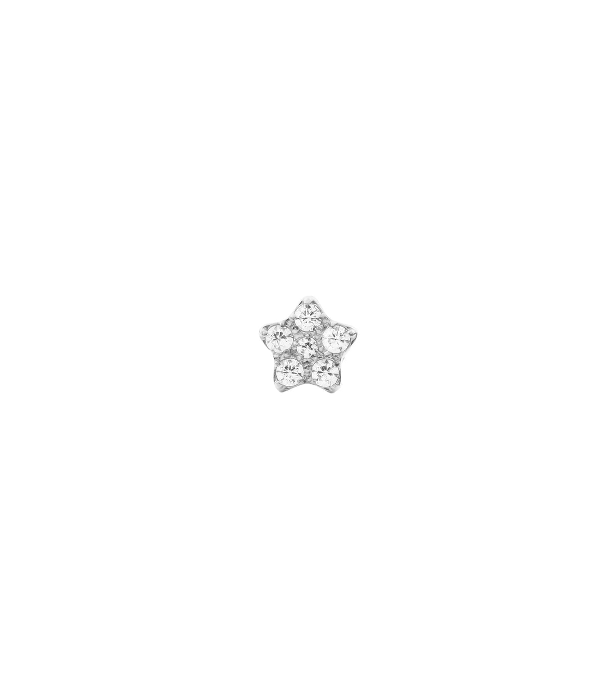 Daniel Wellington single silver earring with crystal stone, sleek front view showcasing elegant design, perfect for daily wear.