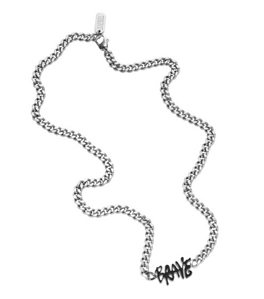 Men Na Necklace Silver Stainless Steel