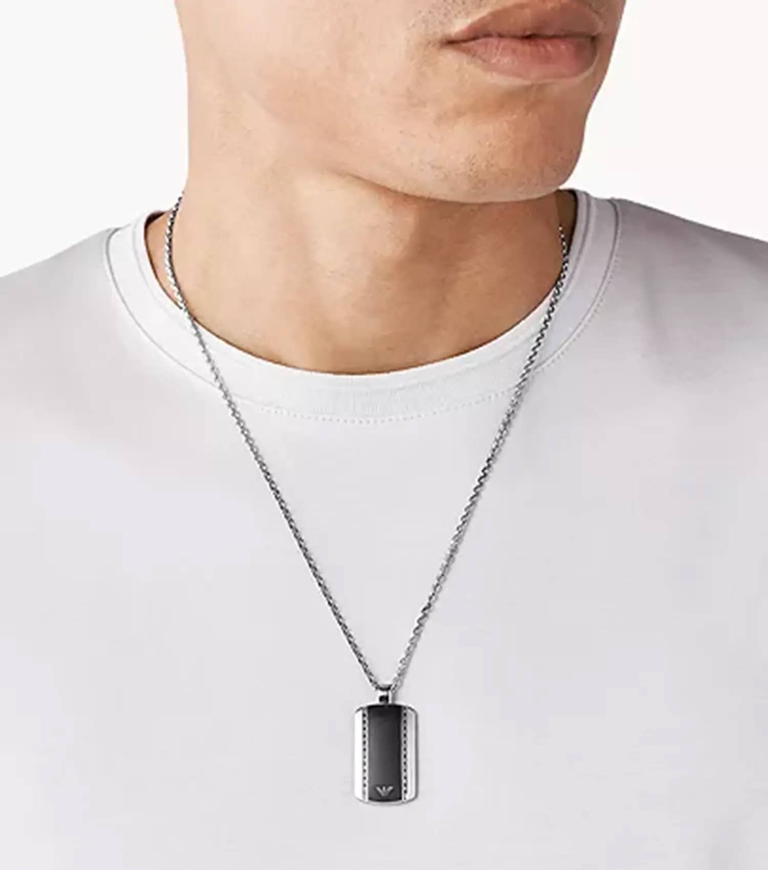 Men Stelle Necklace Silver Enamel