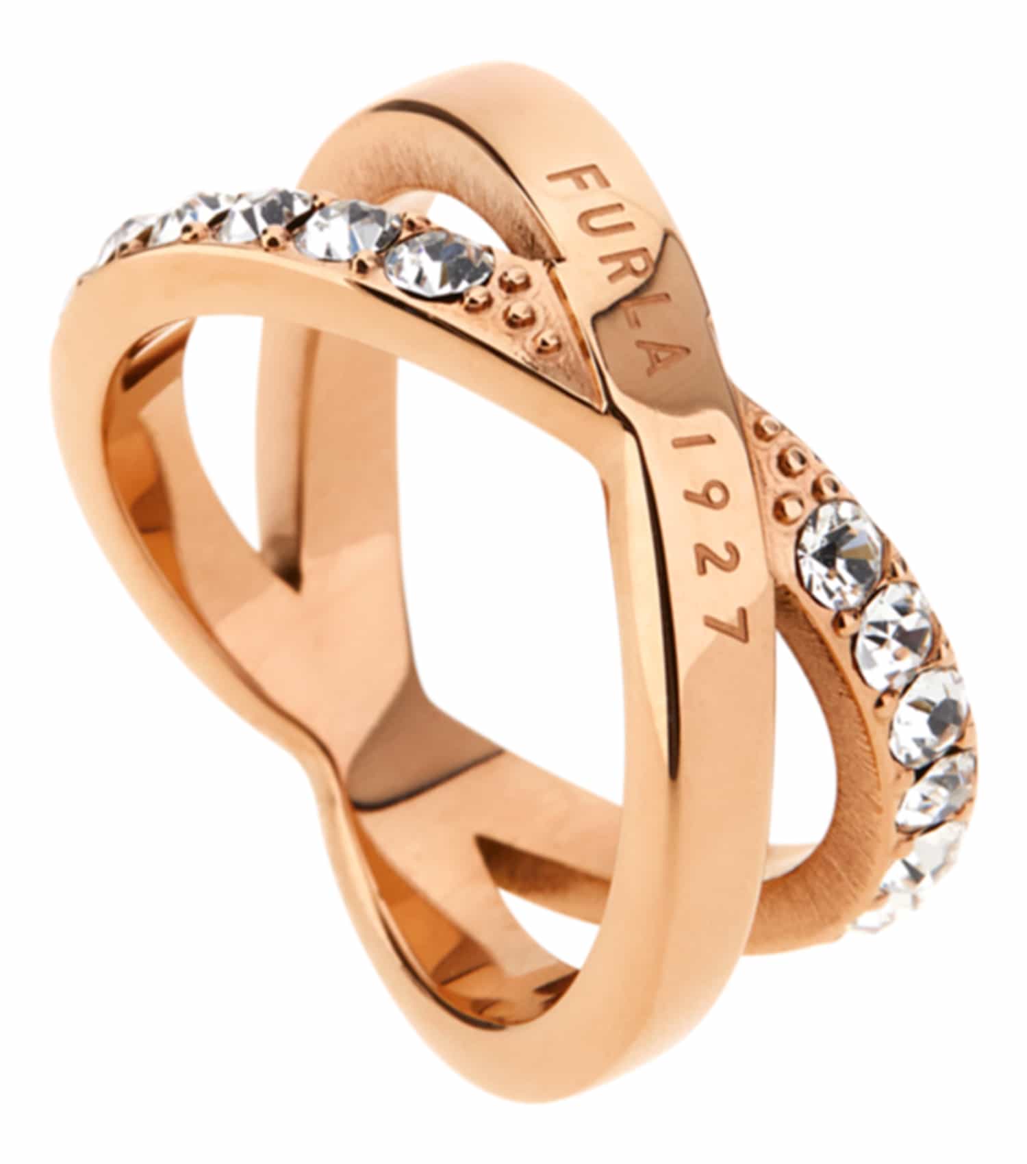 Women 1927 Ring Gold Stainless steel & crystals 56mm / Gold