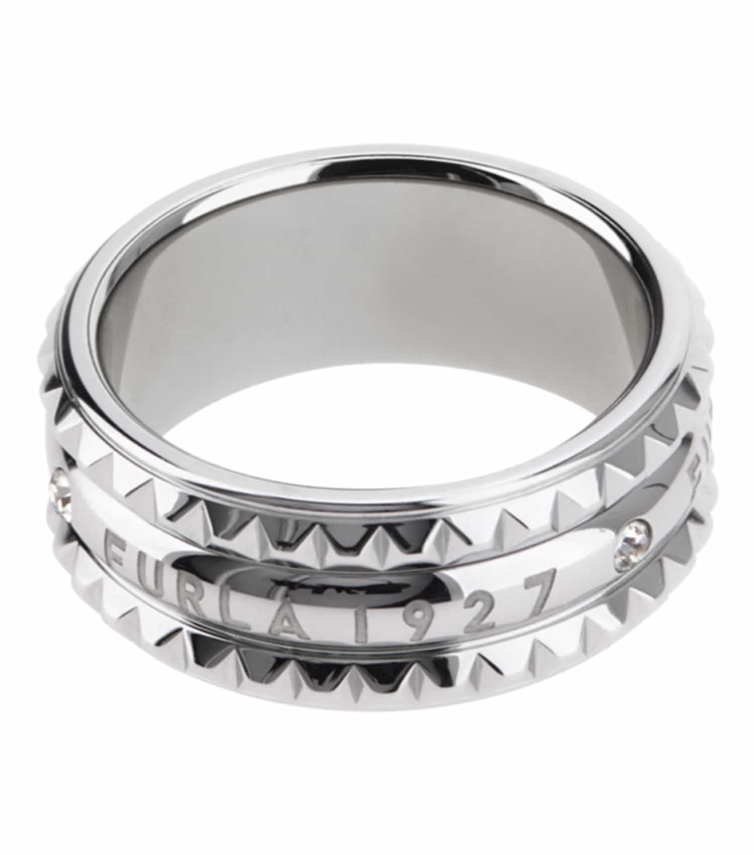 Women Studs Ring Gold Stainless steel & crystals