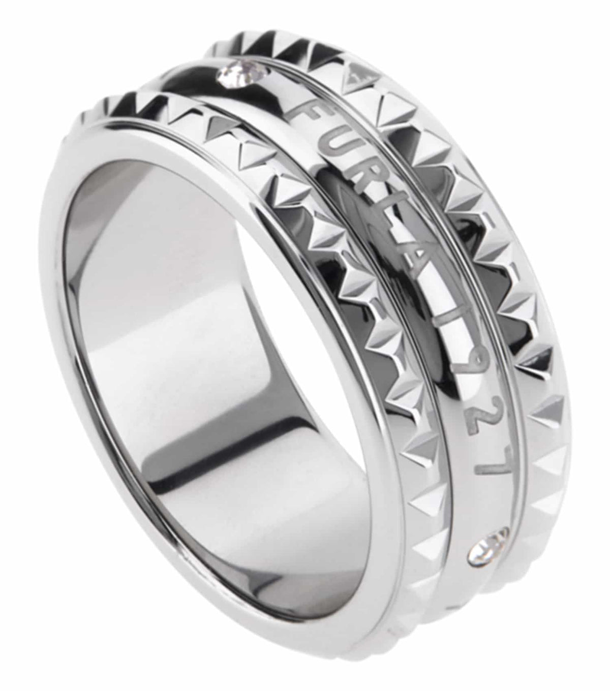 Women Studs Ring Gold Stainless steel & crystals