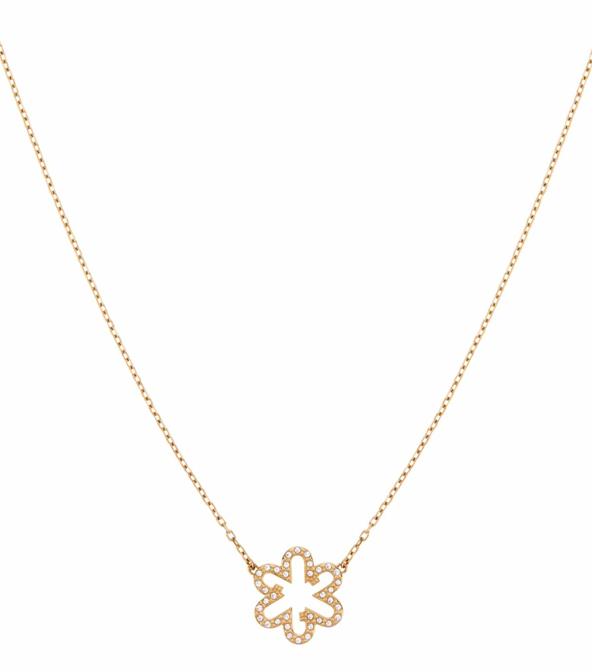 Women Fleur Necklace Gold Stainless steel & crystals