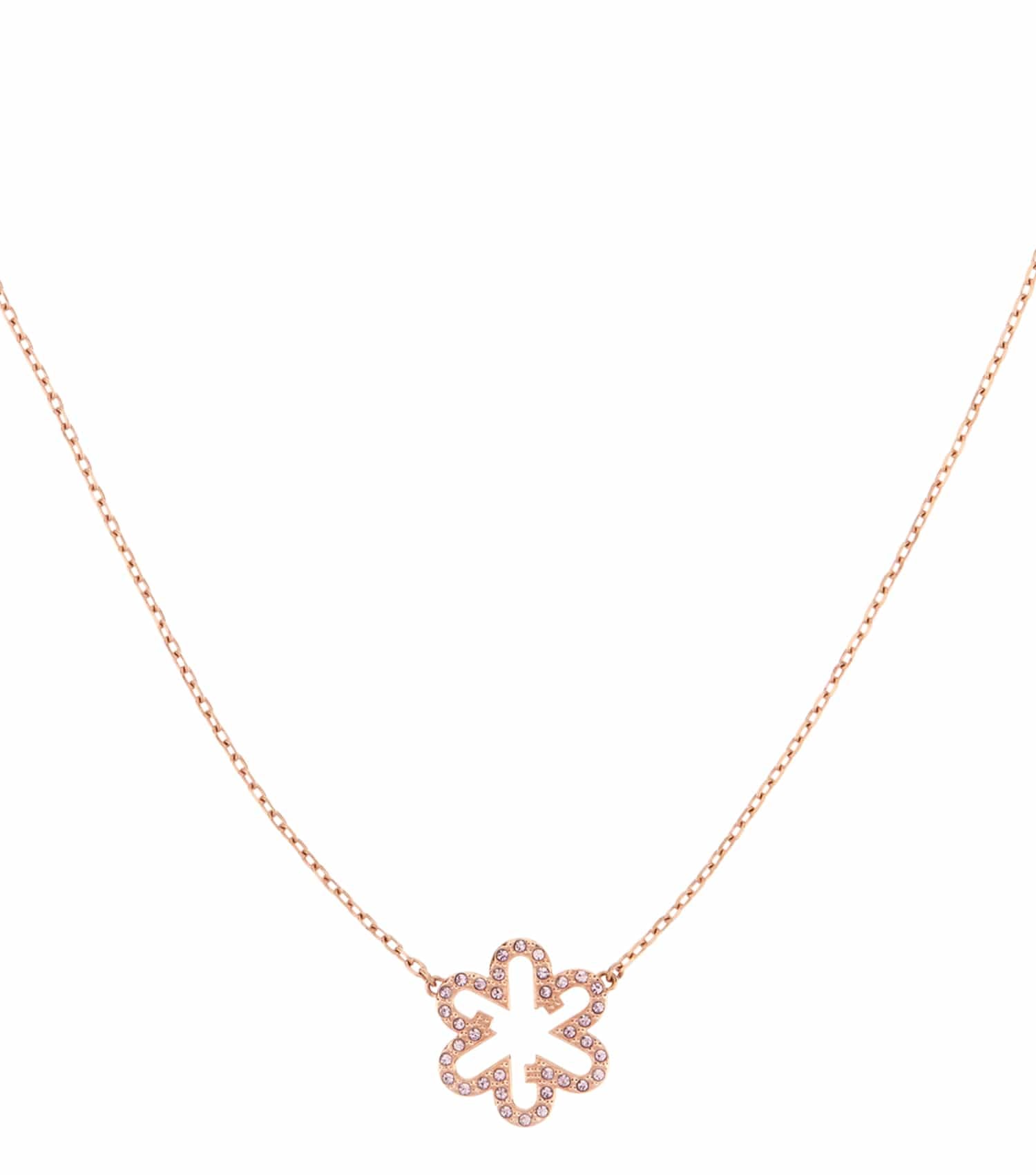 Women Fleur Necklace Gold Stainless steel & crystals