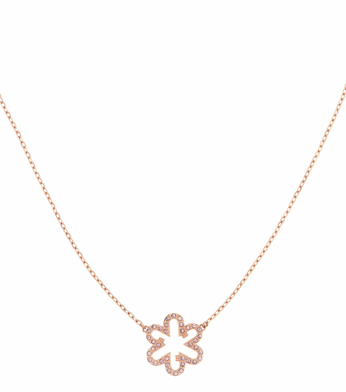 Women Fleur Necklace Gold Stainless steel & crystals