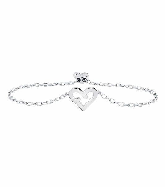 Furla silver bracelet with a minimalist design displayed at a 45-degree angle, showcasing elegance and luxury craftsmanship.