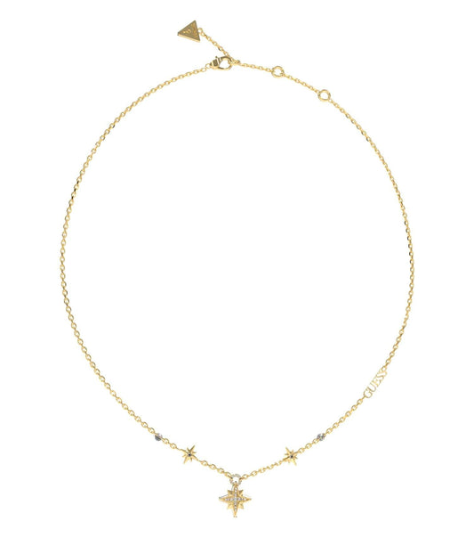 Guess Jewellery gold necklace, elegantly displayed front-facing, showcasing polished chain links, perfect blend of style and sophistication.