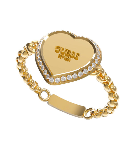 Women Fine Heart Ring Gold Steel