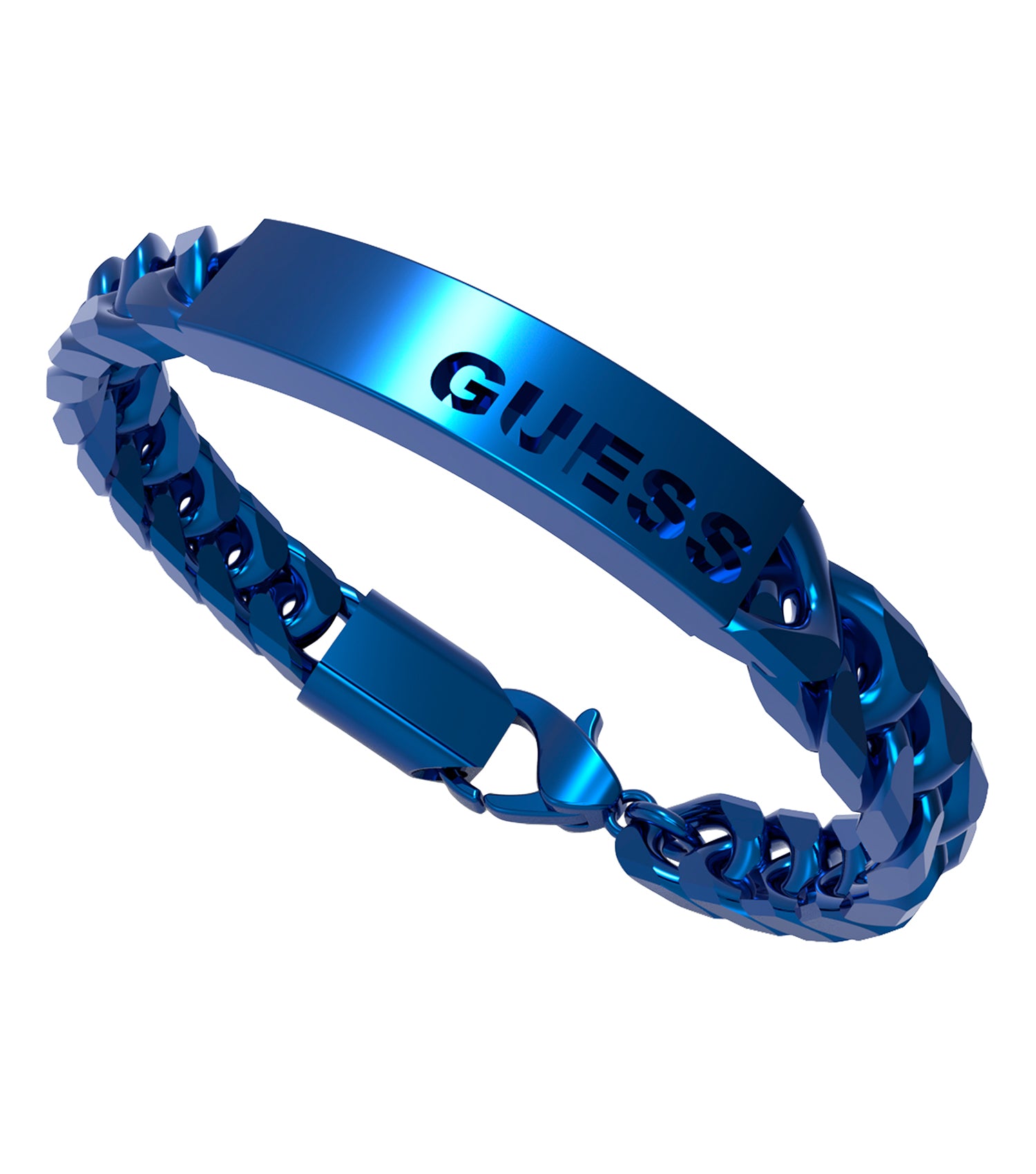 Sky blue Guess Jewellery bracelet, top angle, featuring elegant design and sparkling accents, embodying modern style and grace.