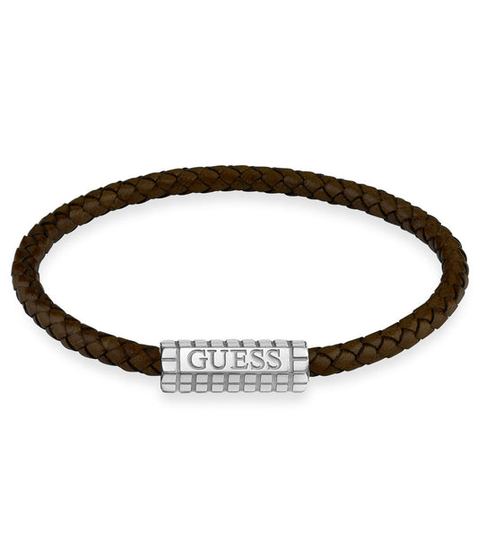 Men Guess Men'S Bracelet Silver Leather