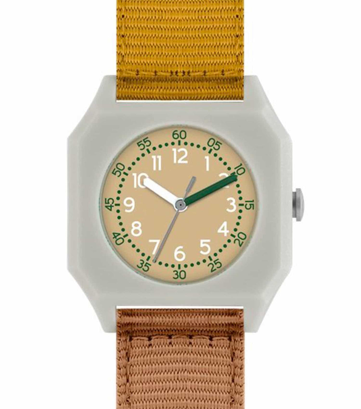 Mini Kyomo Watch in Sunburn color, showcasing a sleek side angle with detailed design, elegant strap, and timeless appeal.