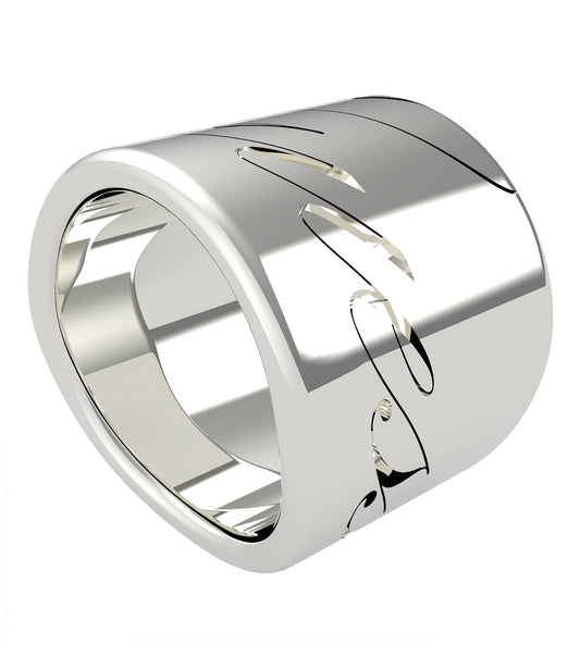 Women Liquid Ring Silver Steel