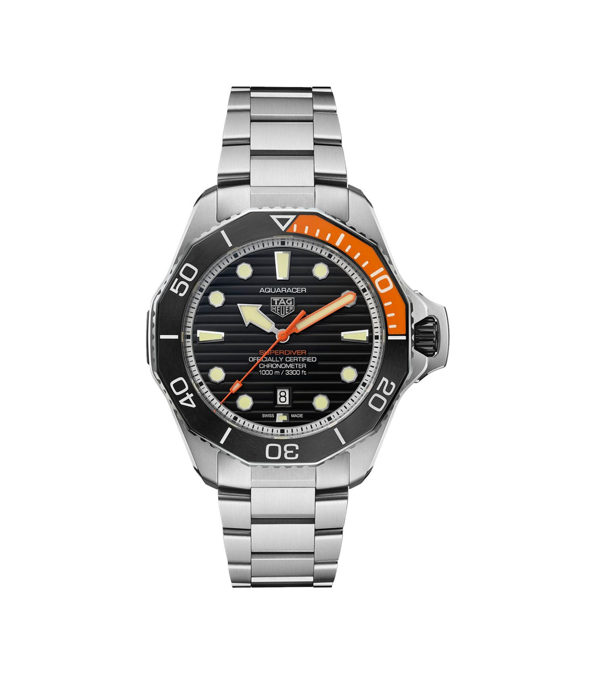 Tag-Heuer,Aquaracer,Professional 1000 Superdiver,Automatic,45,Stainless Steel Watch ,Black Dial ,Titanium Bracelet